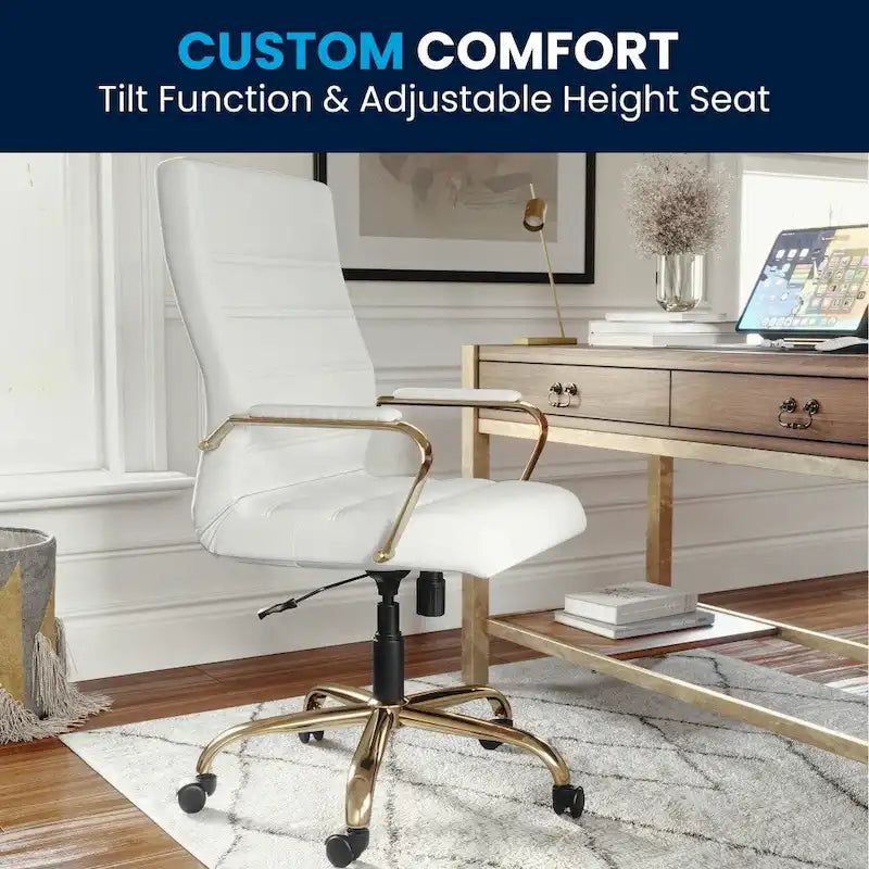 Fauteuil de direction pivotant à dossier haut (avec piètement chromé)