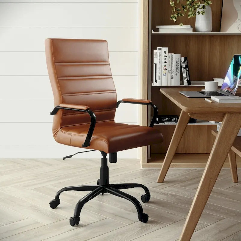 Fauteuil de direction pivotant à dossier haut (avec piètement chromé)