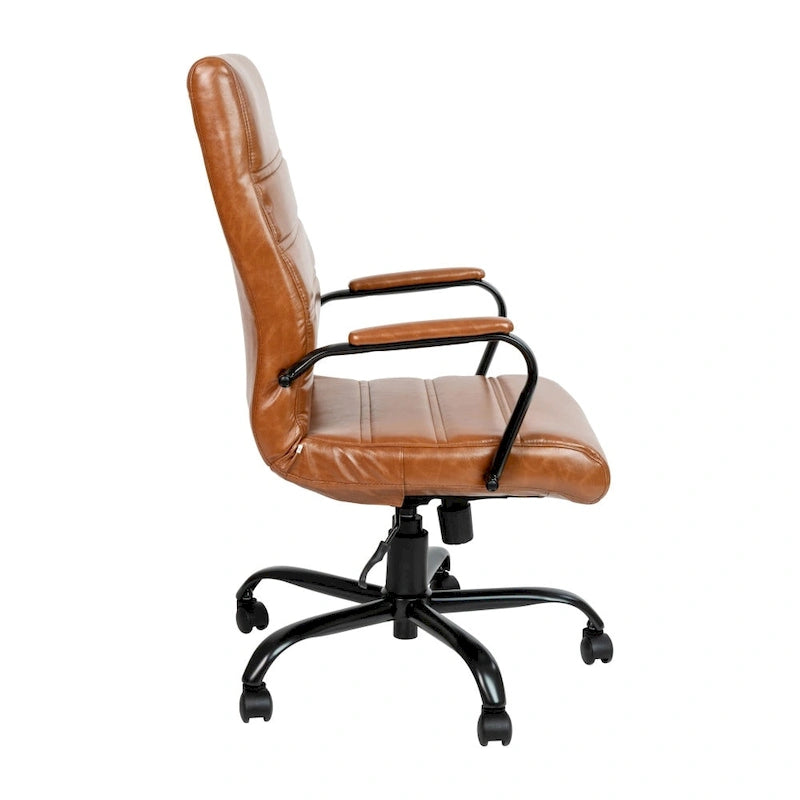 Fauteuil de direction pivotant à dossier haut (avec piètement chromé)
