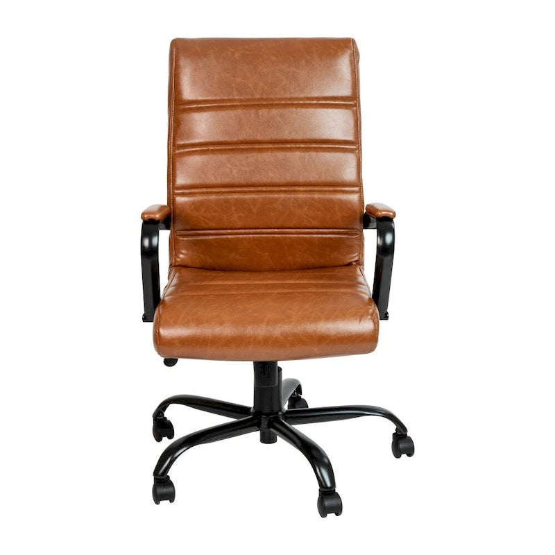 Fauteuil de direction pivotant à dossier haut (avec piètement chromé)