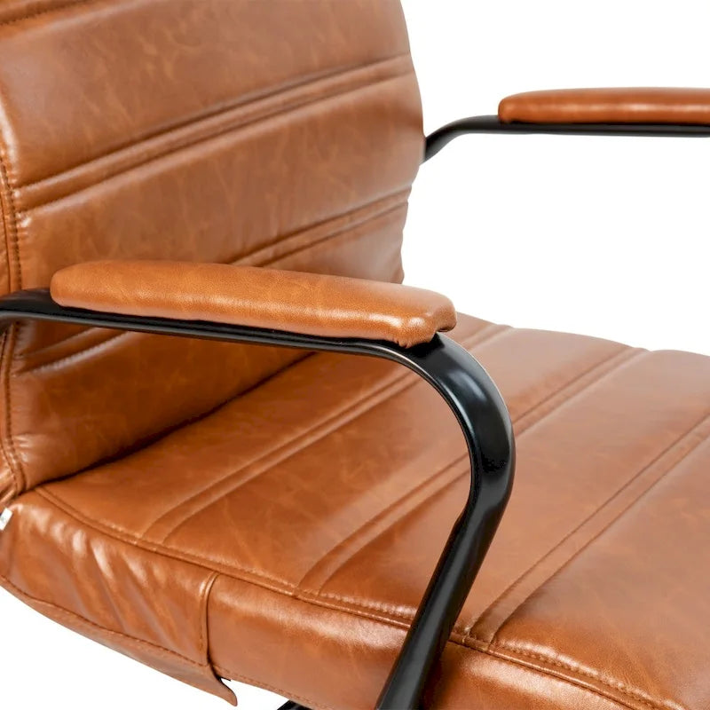 Fauteuil de direction pivotant à dossier haut (avec piètement chromé)