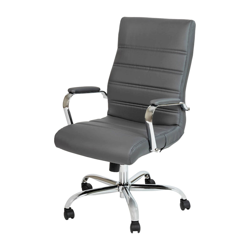 Fauteuil de direction pivotant à dossier haut (avec piètement chromé)