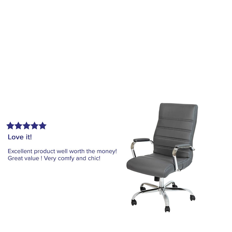 Fauteuil de direction pivotant à dossier haut (avec piètement chromé)