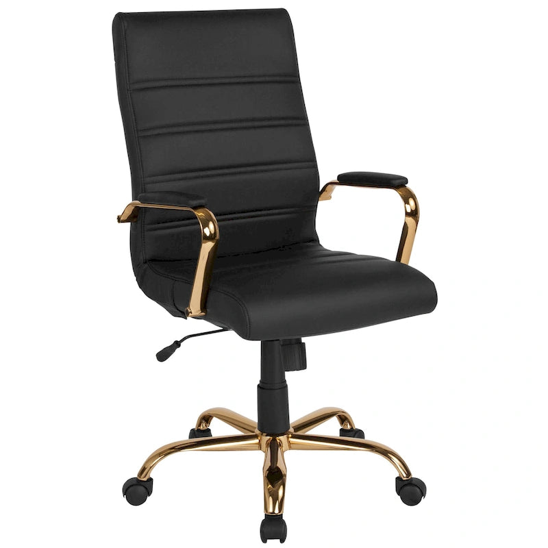 Fauteuil de direction pivotant à dossier haut (avec piètement chromé)