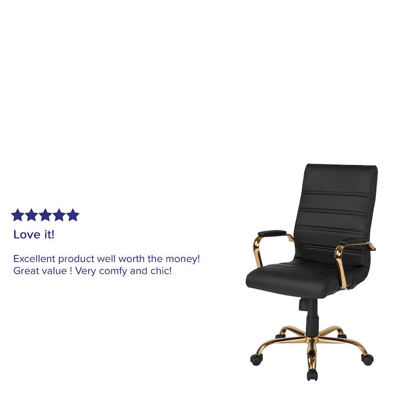 Fauteuil de direction pivotant à dossier haut (avec piètement chromé)