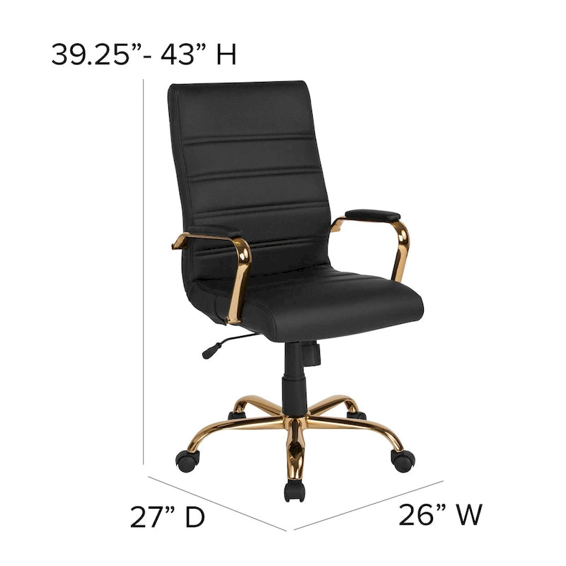 Fauteuil de direction pivotant à dossier haut (avec piètement chromé)