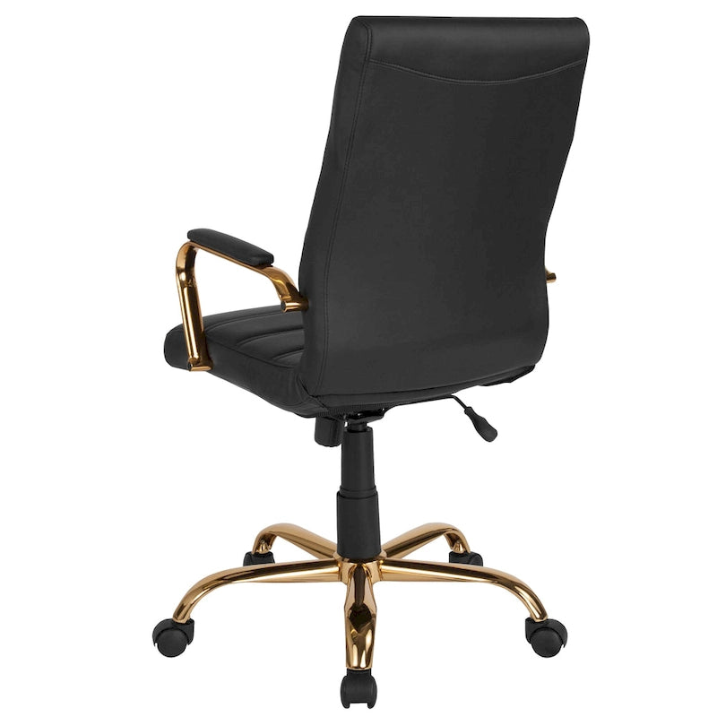 Fauteuil de direction pivotant à dossier haut (avec piètement chromé)
