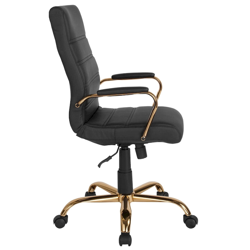 Fauteuil de direction pivotant à dossier haut (avec piètement chromé)