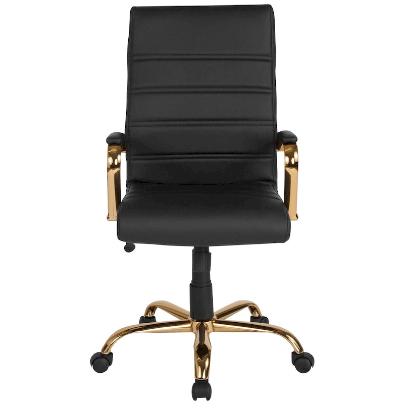 Fauteuil de direction pivotant à dossier haut (avec piètement chromé)