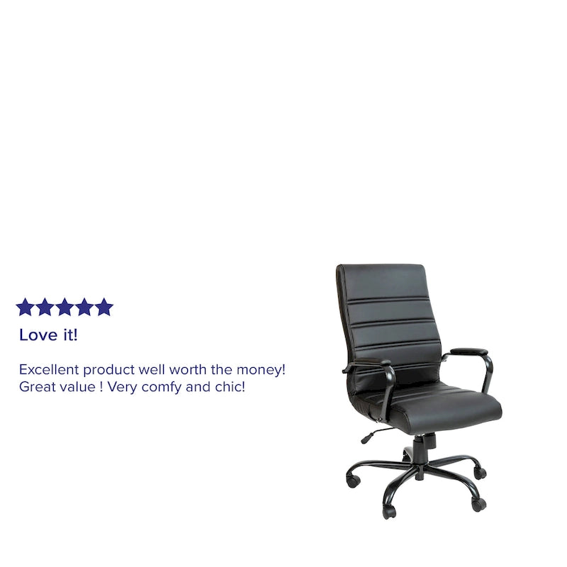 Fauteuil de direction pivotant à dossier haut (avec piètement chromé)