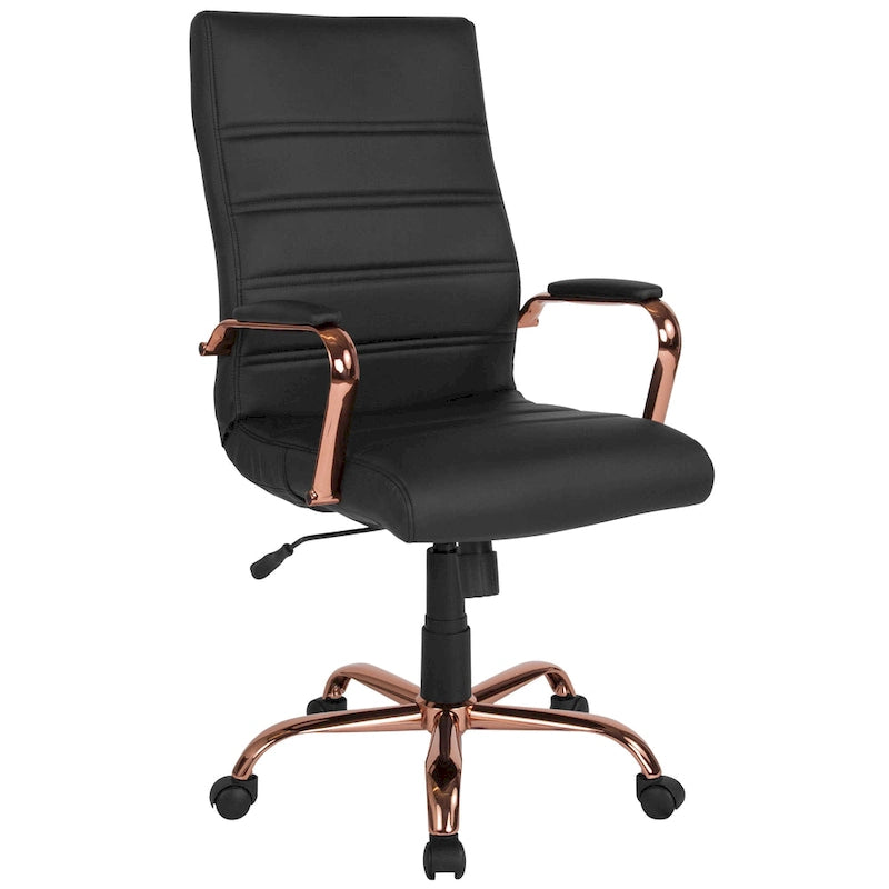Fauteuil de direction pivotant à dossier haut (avec piètement chromé)