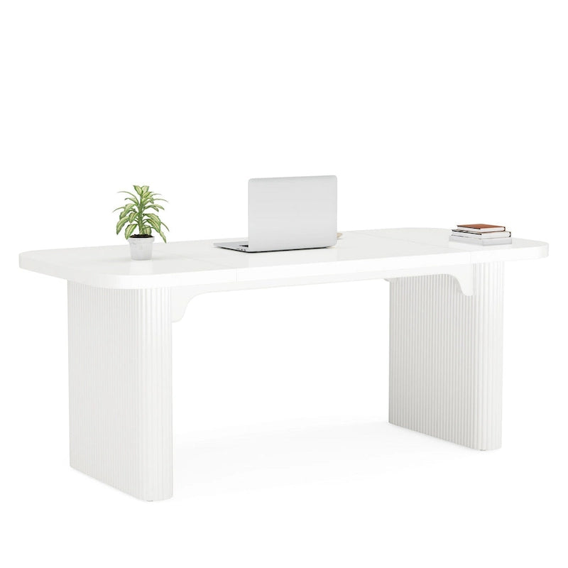 Bureau d'ordinateur exécutif moderne de 63 pouces pour bureau à domicile, table d'écriture rectangulaire simple pour bureau ou chambre à coucher