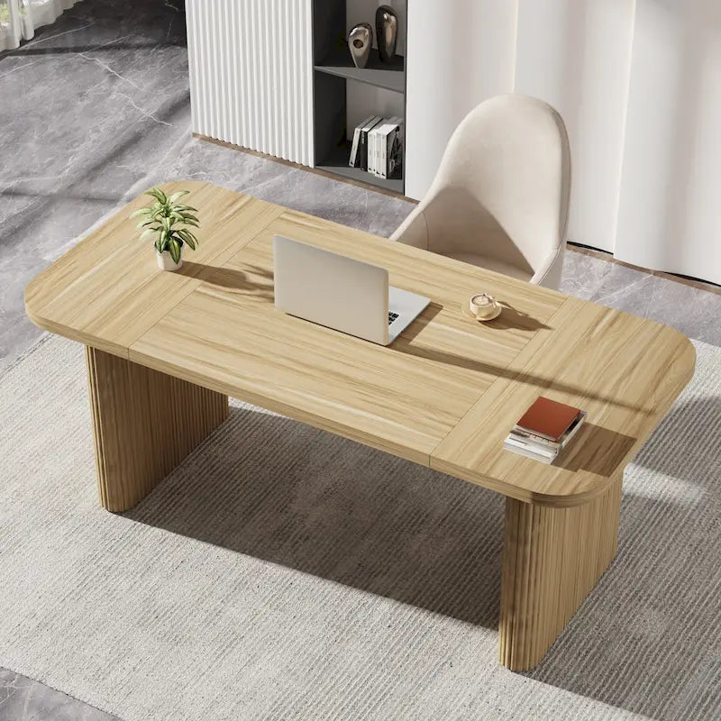 Bureau d'ordinateur exécutif moderne de 63 pouces pour bureau à domicile, table d'écriture rectangulaire simple pour bureau ou chambre à coucher