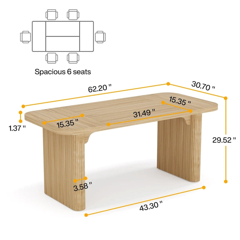 Bureau d'ordinateur exécutif moderne de 63 pouces pour bureau à domicile, table d'écriture rectangulaire simple pour bureau ou chambre à coucher