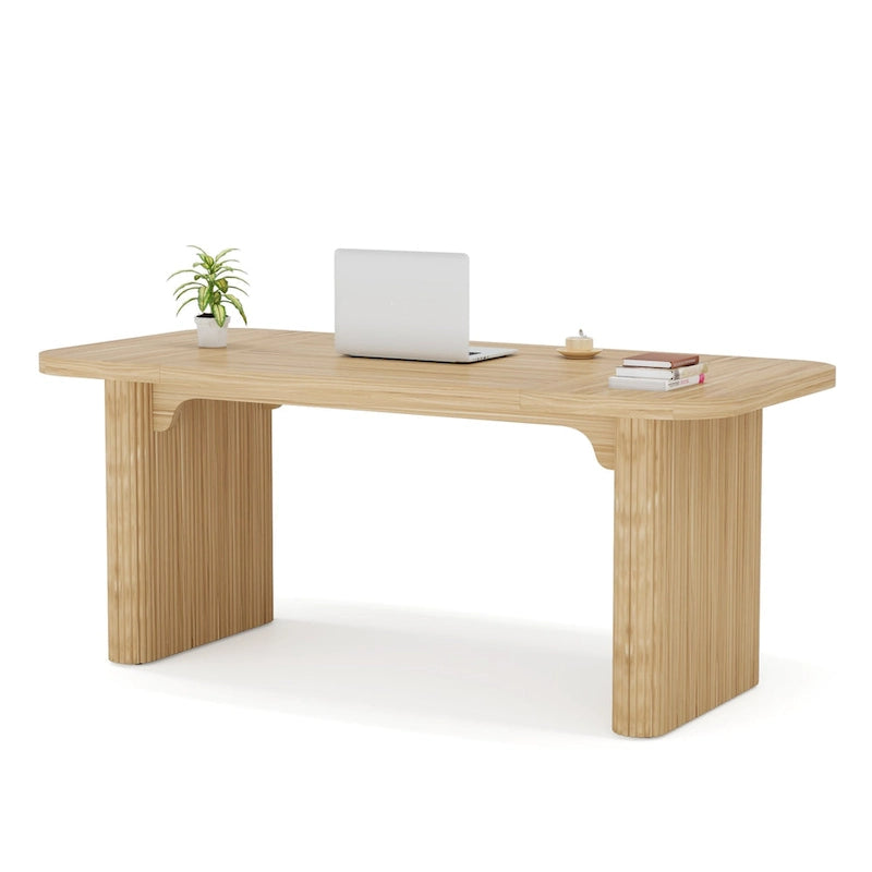 Bureau d'ordinateur exécutif moderne de 63 pouces pour bureau à domicile, table d'écriture rectangulaire simple pour bureau ou chambre à coucher