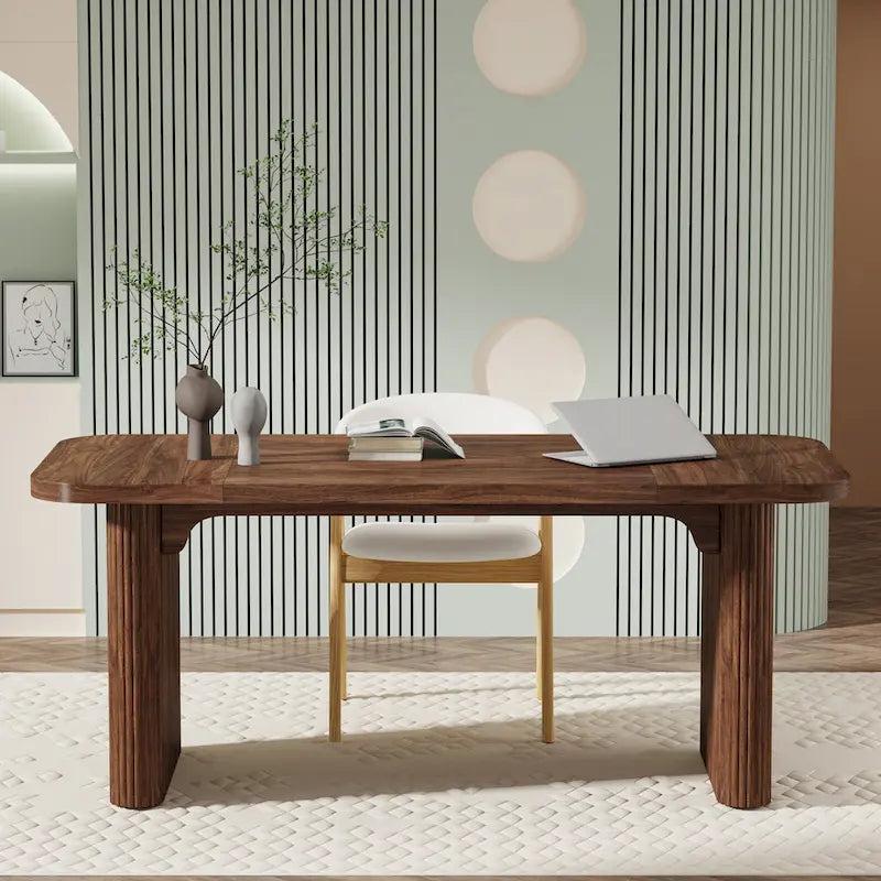 Bureau d'ordinateur exécutif moderne de 63 pouces pour bureau à domicile, table d'écriture rectangulaire simple pour bureau ou chambre à coucher