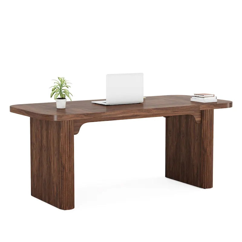 Bureau d'ordinateur exécutif moderne de 63 pouces pour bureau à domicile, table d'écriture rectangulaire simple pour bureau ou chambre à coucher