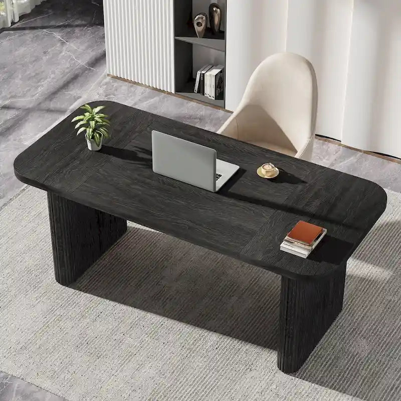 Bureau d'ordinateur exécutif moderne de 63 pouces pour bureau à domicile, table d'écriture rectangulaire simple pour bureau ou chambre à coucher