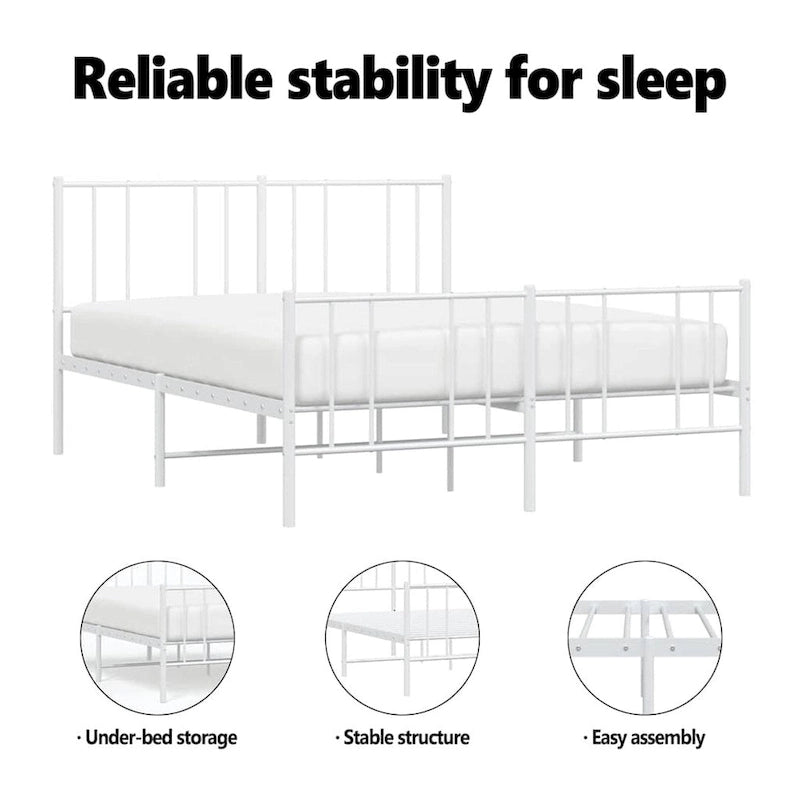 Cadre de lit en métal avec tête de lit (matelas non inclus)
