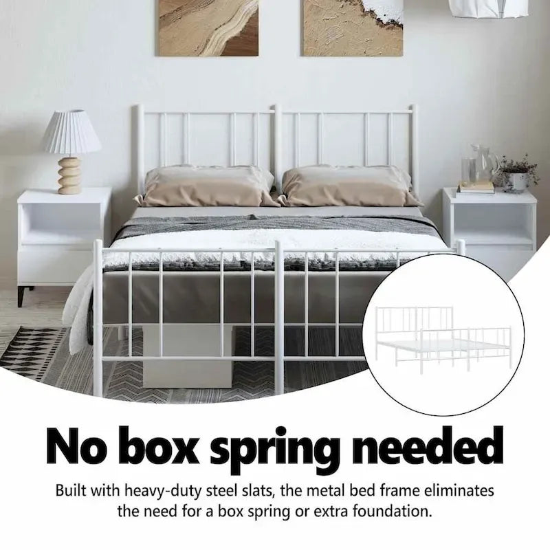 Cadre de lit en métal avec tête de lit (matelas non inclus)