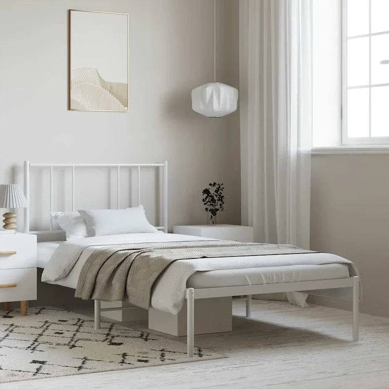 Cadre de lit en métal avec tête de lit (matelas non inclus)