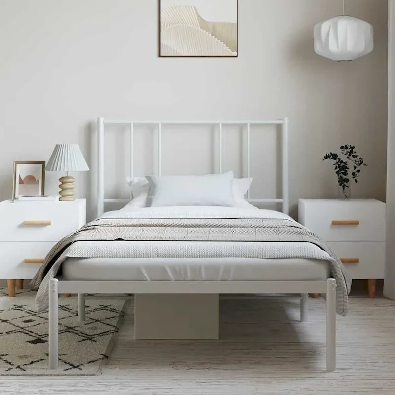 Cadre de lit en métal avec tête de lit (matelas non inclus)