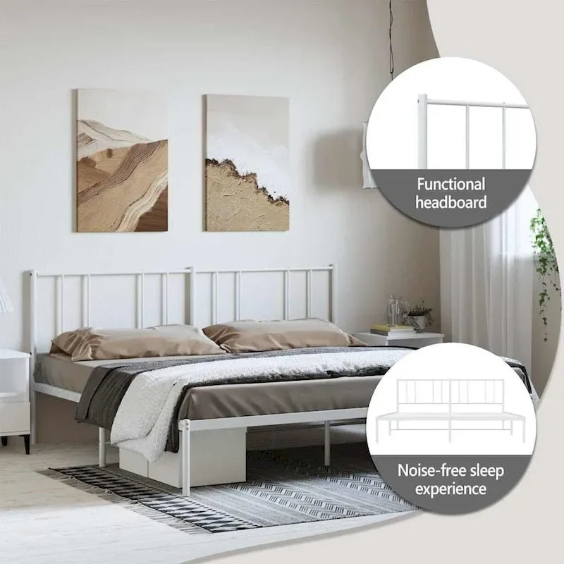 Cadre de lit en métal avec tête de lit (matelas non inclus)