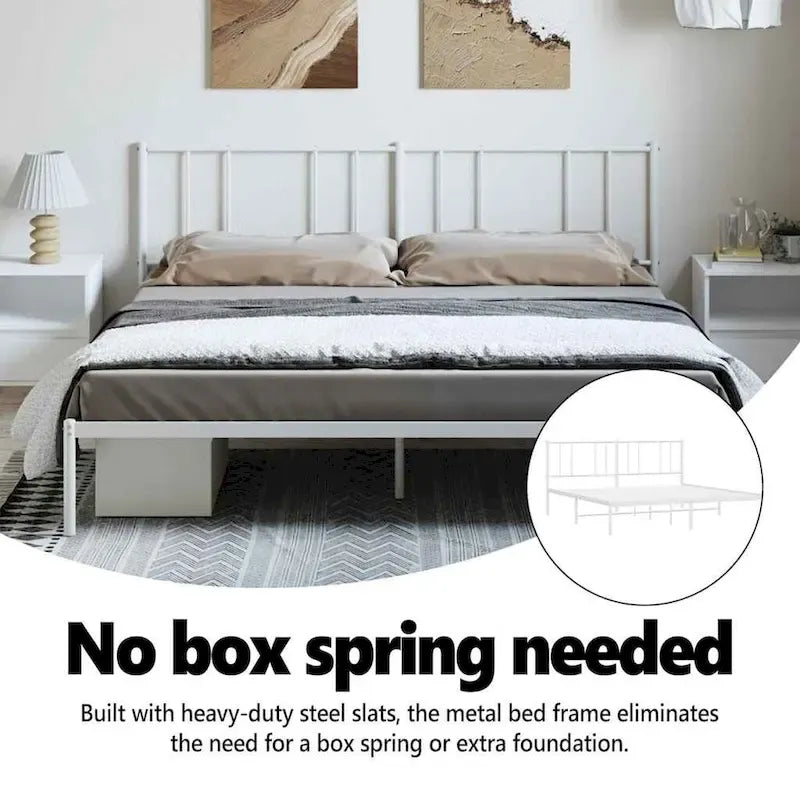 Cadre de lit en métal avec tête de lit (matelas non inclus)