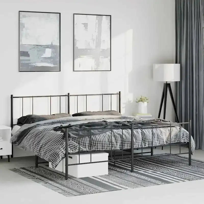 Cadre de lit en métal avec tête de lit (matelas non inclus)