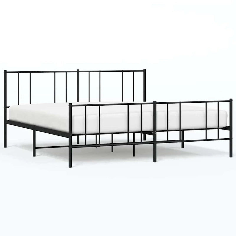 Cadre de lit en métal avec tête de lit (matelas non inclus)