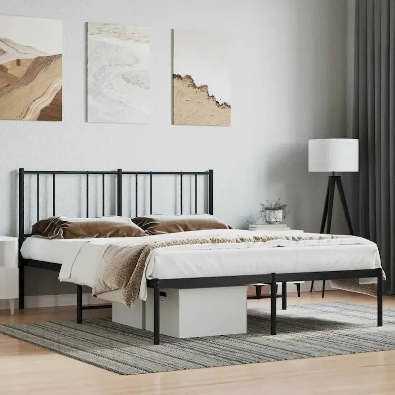 Cadre de lit en métal avec tête de lit (matelas non inclus)