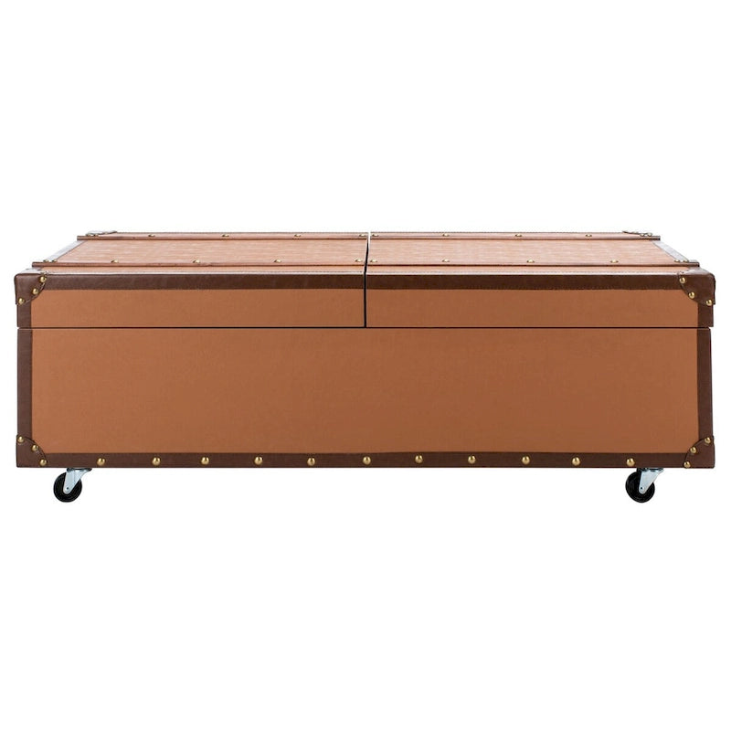 Table basse avec casier à vin et rangement — 120 cm (L) x 60 cm (l) x 39 cm (H) — 119 cm (L) x 61 cm (P) x 38 cm (H)