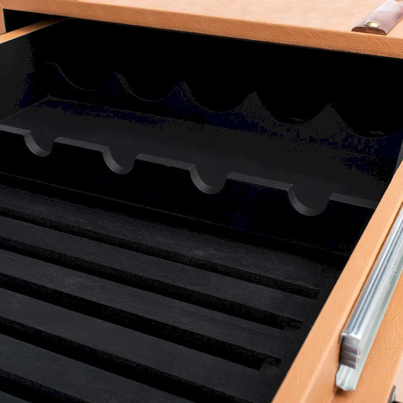 Table basse avec casier à vin et rangement — 120 cm (L) x 60 cm (l) x 39 cm (H) — 119 cm (L) x 61 cm (P) x 38 cm (H)