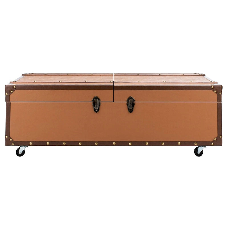 Table basse avec casier à vin et rangement — 120 cm (L) x 60 cm (l) x 39 cm (H) — 119 cm (L) x 61 cm (P) x 38 cm (H)