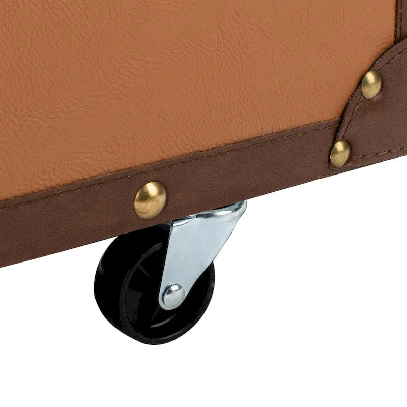 Table basse avec casier à vin et rangement — 120 cm (L) x 60 cm (l) x 39 cm (H) — 119 cm (L) x 61 cm (P) x 38 cm (H)