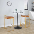 Tabourets de bar empilables dorés entièrement soudés (lot de 3)