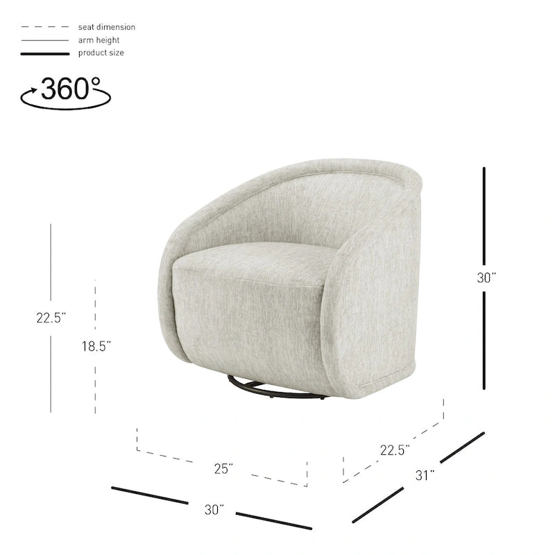 Fauteuil pivotant en tissu