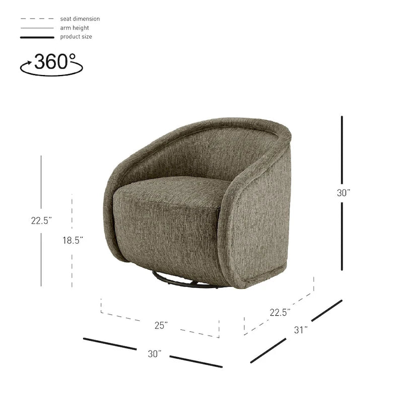 Fauteuil pivotant en tissu
