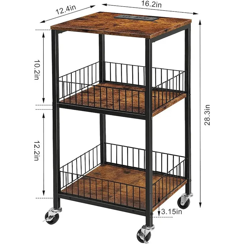 Table d'appoint à 3 niveaux avec station de charge