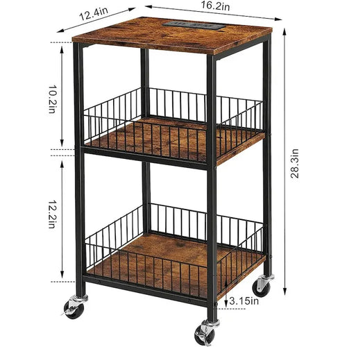 Table d'appoint à 3 niveaux avec station de charge