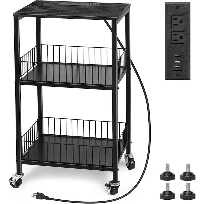 Table d'appoint à 3 niveaux avec station de charge