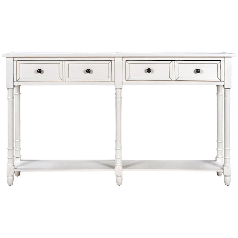 Console Table Table d'appoint Montage facile avec deux tiroirs de rangement et étagère inférieure pour le salon, l'entrée
