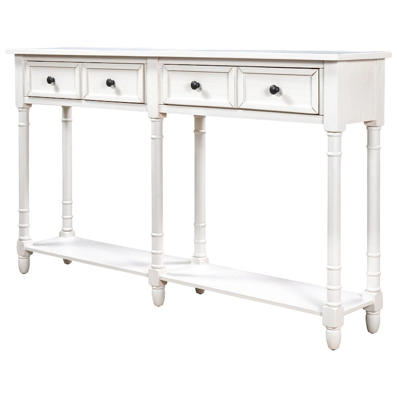 Console Table Table d'appoint Montage facile avec deux tiroirs de rangement et étagère inférieure pour le salon, l'entrée