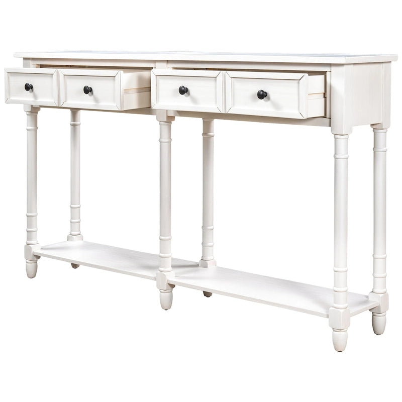 Console Table Table d'appoint Montage facile avec deux tiroirs de rangement et étagère inférieure pour le salon, l'entrée