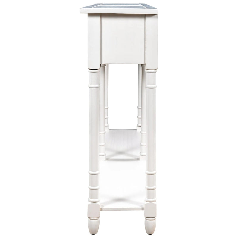 Console Table Table d'appoint Montage facile avec deux tiroirs de rangement et étagère inférieure pour le salon, l'entrée