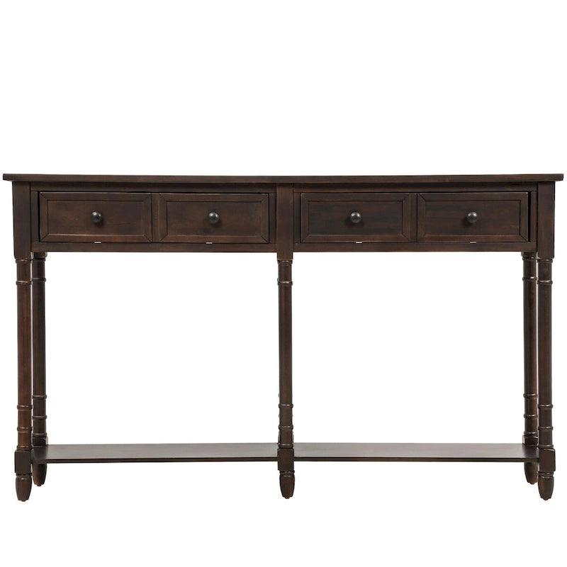 Console Table Table d'appoint Montage facile avec deux tiroirs de rangement et étagère inférieure pour le salon, l'entrée