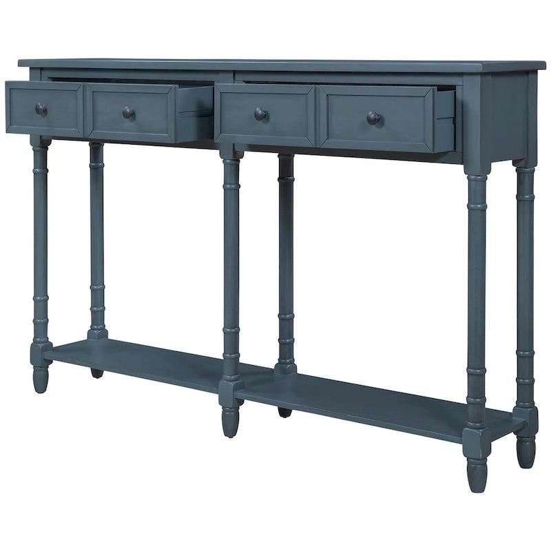 Console Table Table d'appoint Montage facile avec deux tiroirs de rangement et étagère inférieure pour le salon, l'entrée