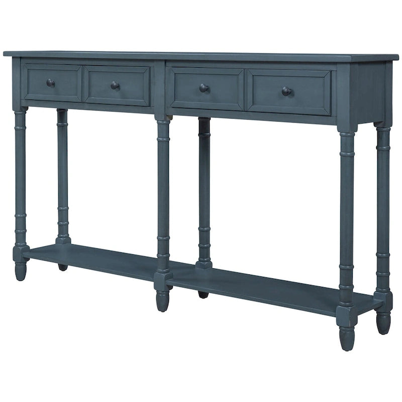Console Table Table d'appoint Montage facile avec deux tiroirs de rangement et étagère inférieure pour le salon, l'entrée